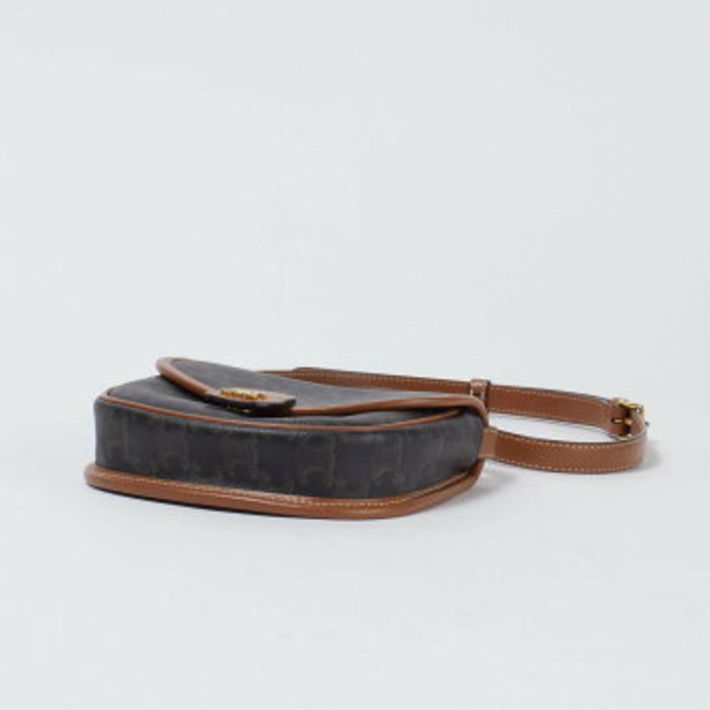 Celine Bouzas Claire Triomphe Canvas Calfskin Shoulder Bag - Picture 4 of 13